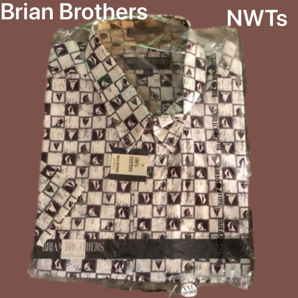 NWTs Brian Brothers XXL Buttondown short sleeve